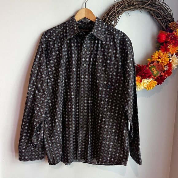 Ariat Other - Ariat Men's Classic Fit Medallion Print Buttons Down Shirt LARGE Brown